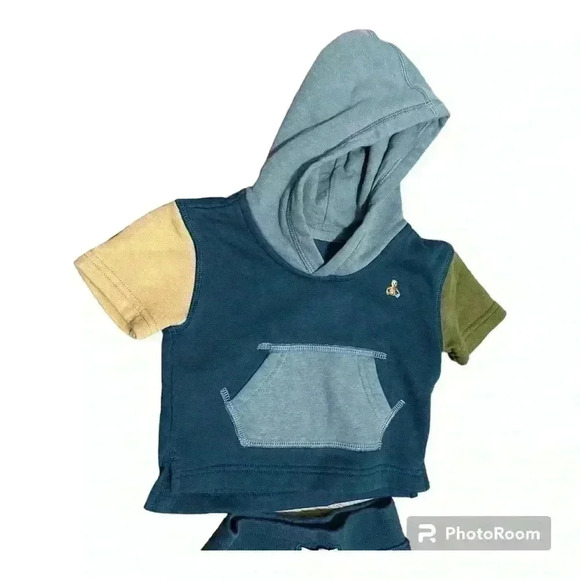 Baby Gap Green Blue Sweater Top and Shorts Matching Set Size 3-6 Months Baby - Picture 3 of 4